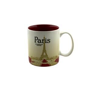 Starbucks Paris France Global Icon Series 16oz Red Collectible Coffee Mug Cup